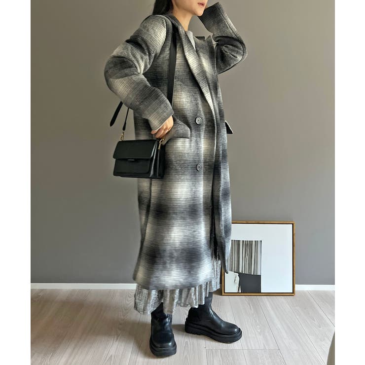 オンブレチェックチェスターコート | Jewelobe | 詳細画像11 