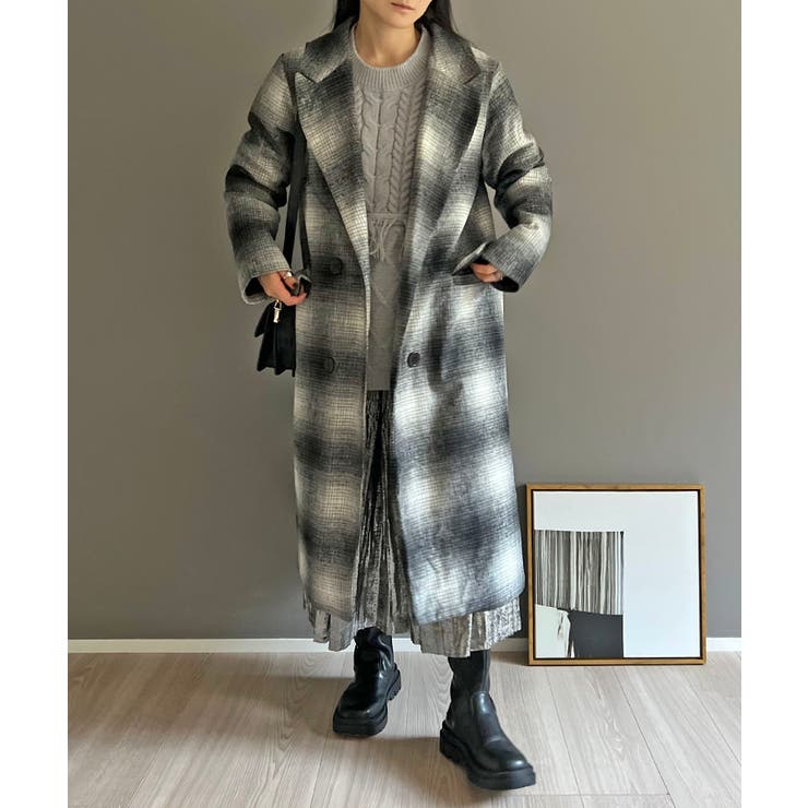 オンブレチェックチェスターコート | Jewelobe | 詳細画像13 