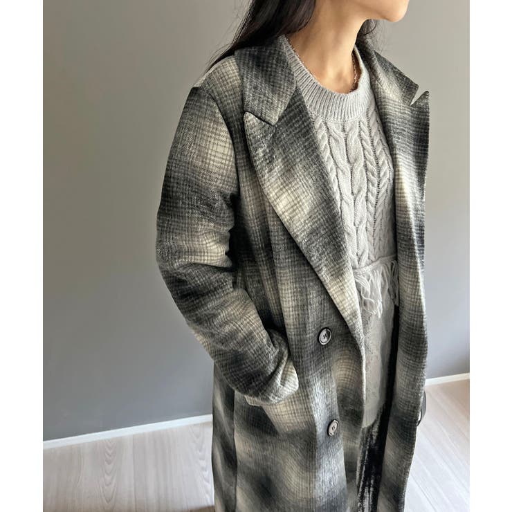 オンブレチェックチェスターコート | Jewelobe | 詳細画像15 