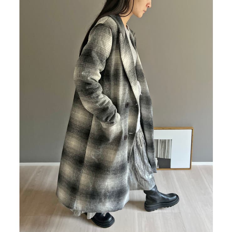 オンブレチェックチェスターコート | Jewelobe | 詳細画像16 