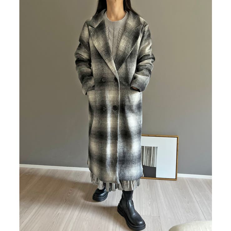 オンブレチェックチェスターコート | Jewelobe | 詳細画像19 