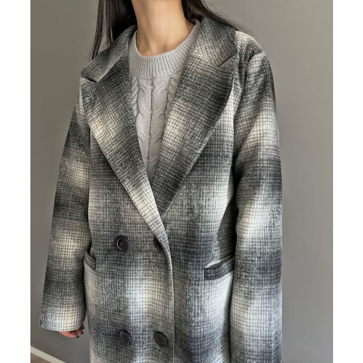 オンブレチェックチェスターコート | Jewelobe | 詳細画像20 