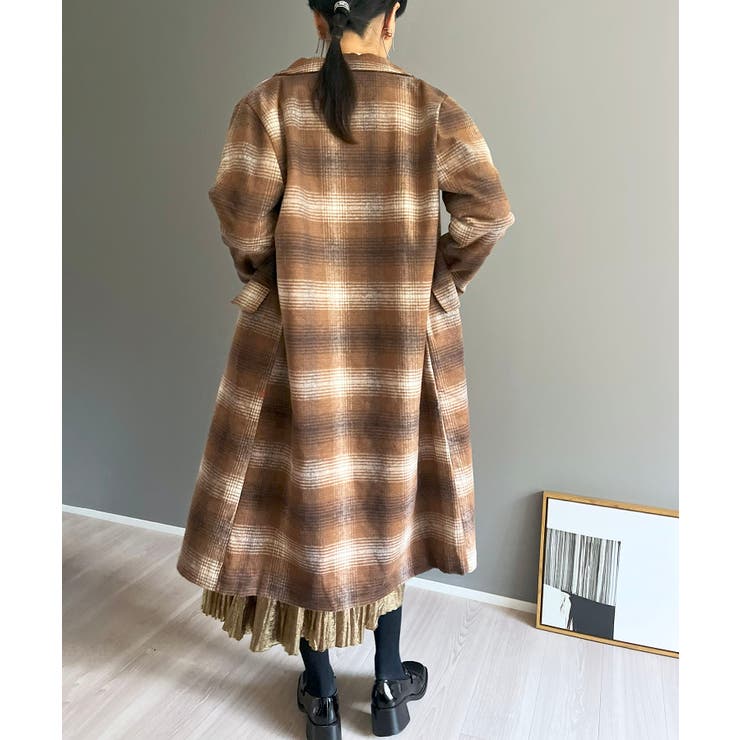 オンブレチェックチェスターコート | Jewelobe | 詳細画像4 