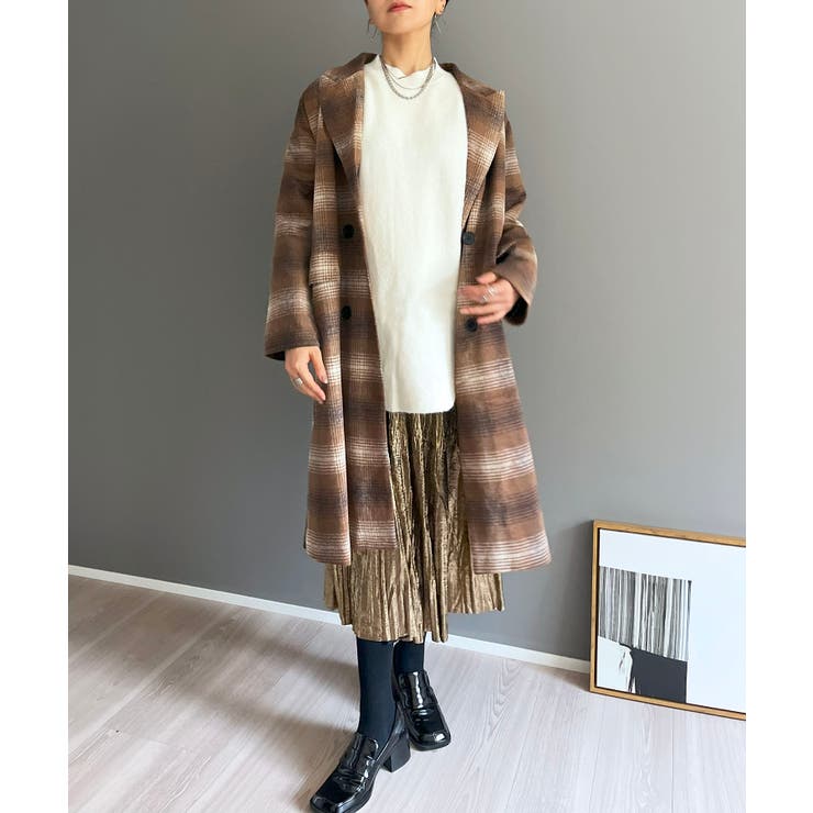 オンブレチェックチェスターコート | Jewelobe | 詳細画像5 