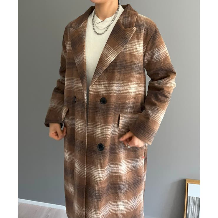 オンブレチェックチェスターコート | Jewelobe | 詳細画像7 