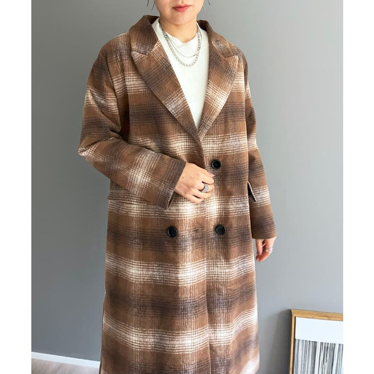 オンブレチェックチェスターコート | Jewelobe | 詳細画像8 