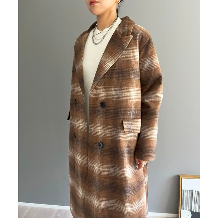 オンブレチェックチェスターコート | Jewelobe | 詳細画像9 