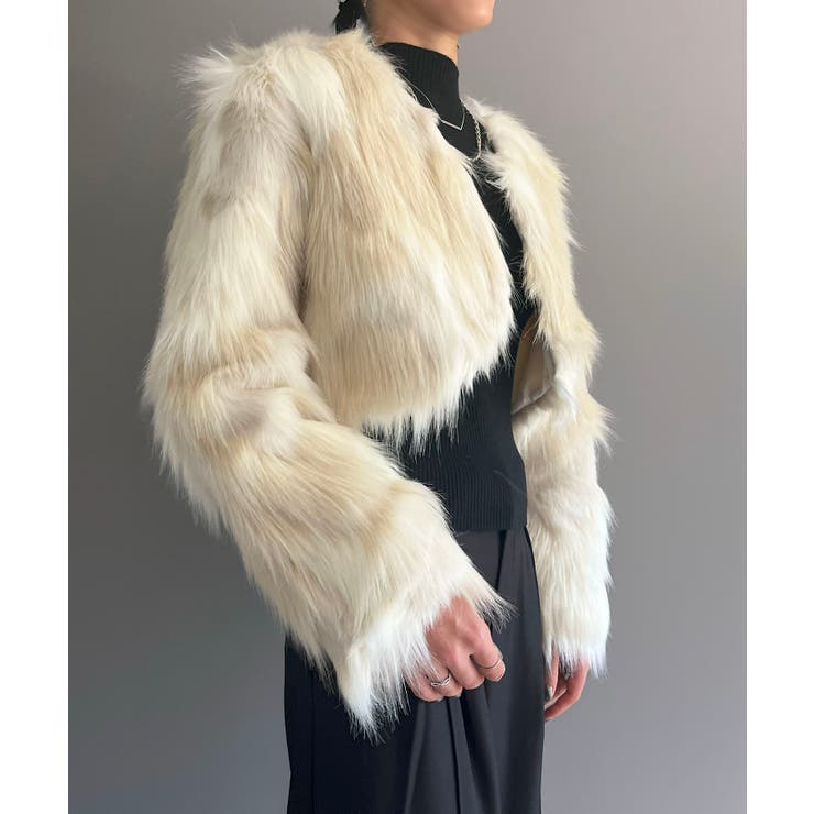 アイボリー | ミックスフェイクファーボレロ | Jewelobe