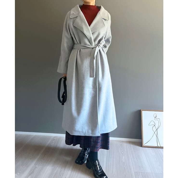 ワイドラペルラップロングコート | Jewelobe | 詳細画像25 