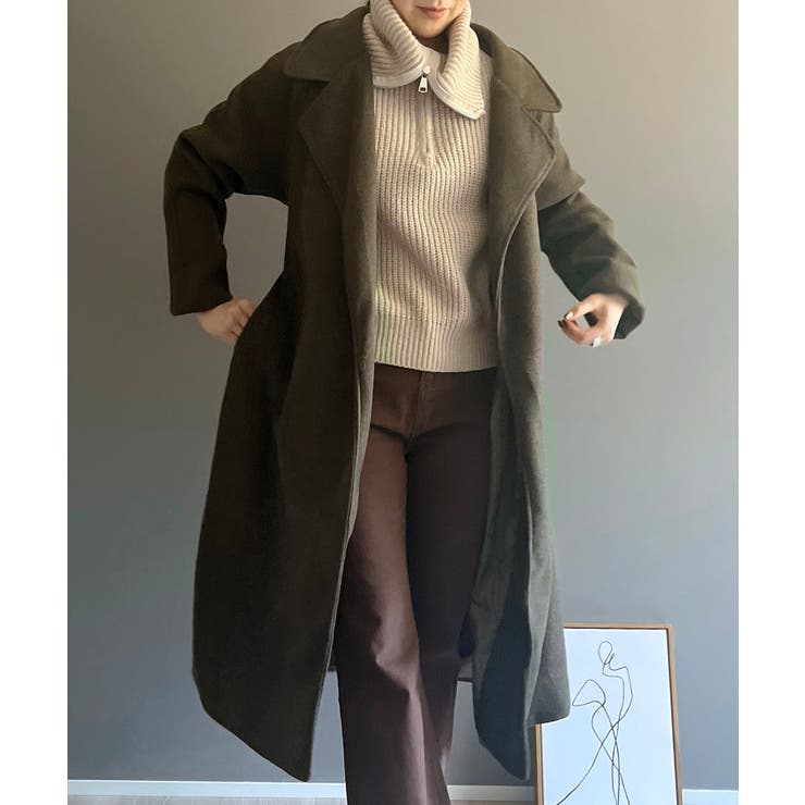 ワイドラペルラップロングコート | Jewelobe | 詳細画像31 