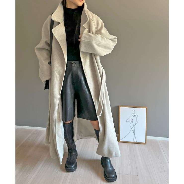 ワイドラペルラップロングコート | Jewelobe | 詳細画像4 