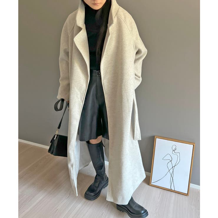 ワイドラペルラップロングコート | Jewelobe | 詳細画像6 