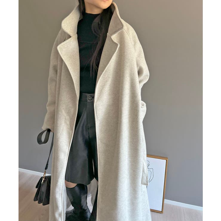 ワイドラペルラップロングコート | Jewelobe | 詳細画像7 