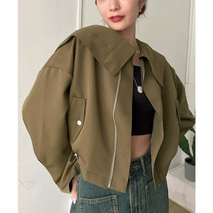 ビッグセーラーカラーショートブルゾン | Jewelobe | 詳細画像8 