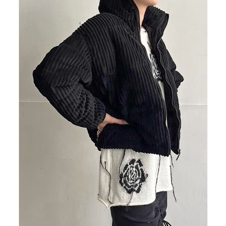 ブラック | コーデュロイ中綿ブルゾン | Jewelobe