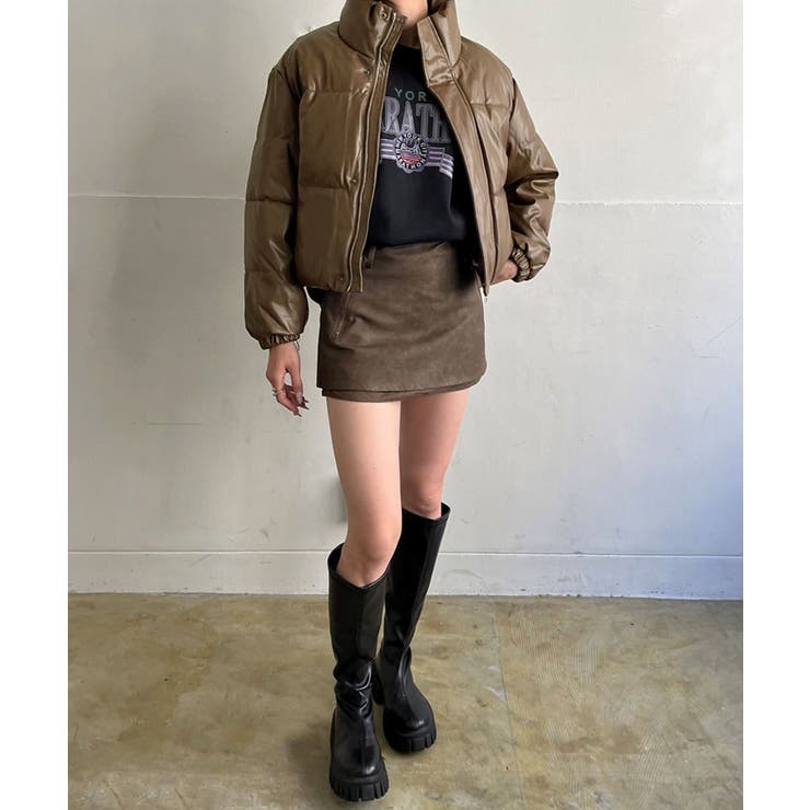 シンセティックレザー中綿ブルゾン | Jewelobe | 詳細画像14 