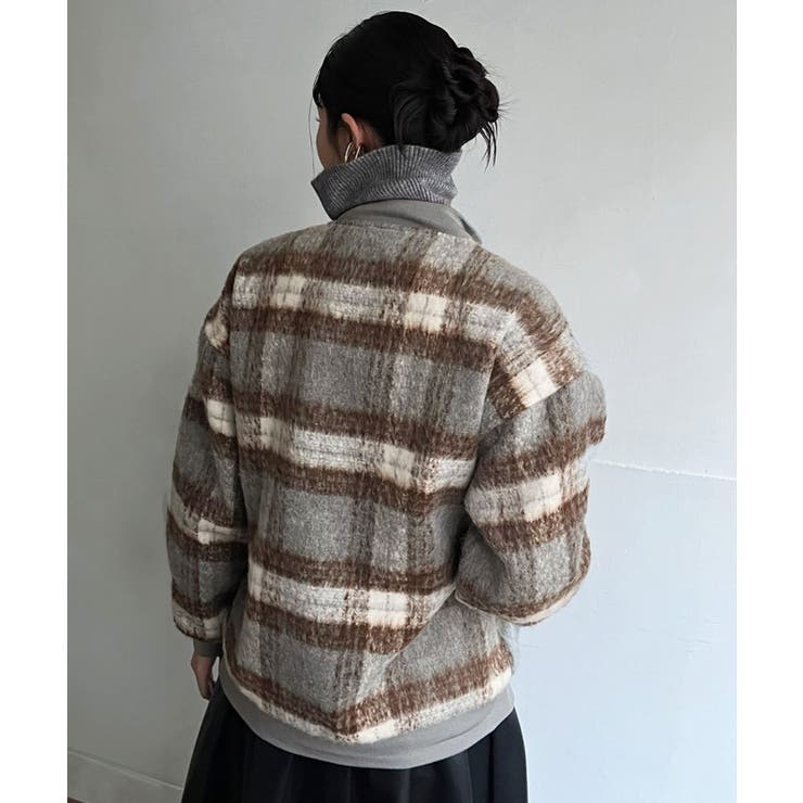 起毛チェックオーバーサイズブルゾン | Jewelobe | 詳細画像12 