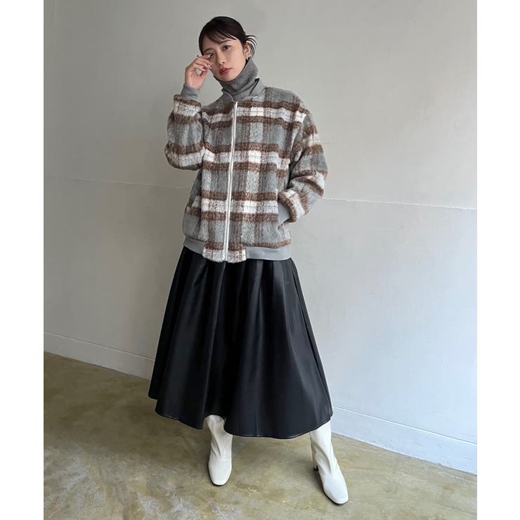 起毛チェックオーバーサイズブルゾン | Jewelobe | 詳細画像15 