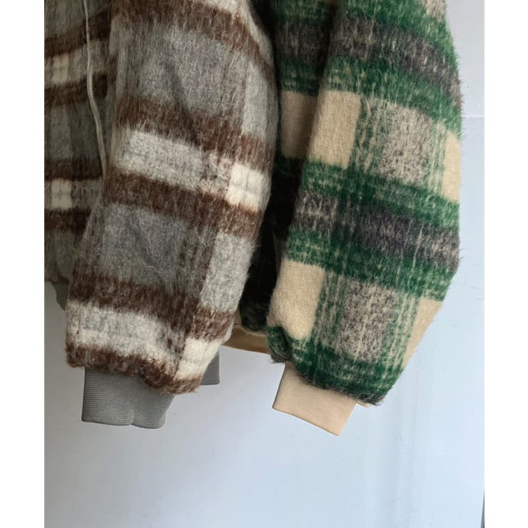 起毛チェックオーバーサイズブルゾン | Jewelobe | 詳細画像18 