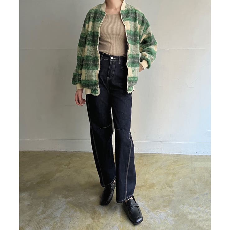 起毛チェックオーバーサイズブルゾン | Jewelobe | 詳細画像6 