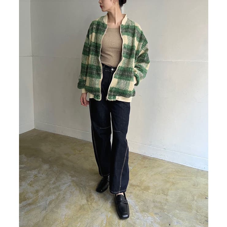 起毛チェックオーバーサイズブルゾン | Jewelobe | 詳細画像7 