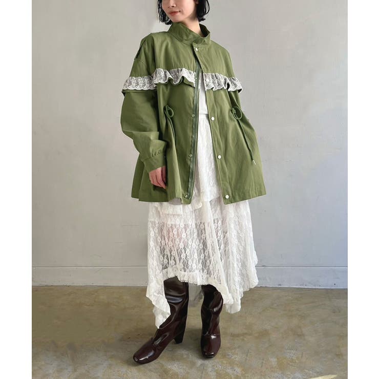 レースフリルルーズモッズブルゾン | Jewelobe | 詳細画像10 