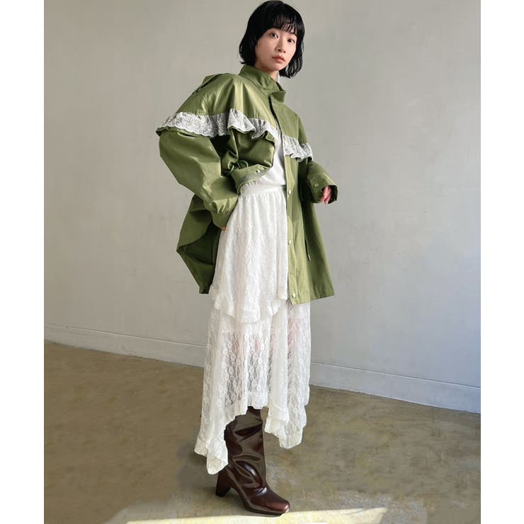 レースフリルルーズモッズブルゾン | Jewelobe | 詳細画像11 