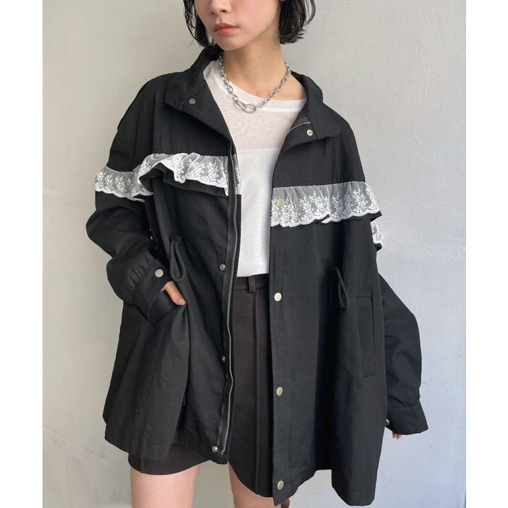 レースフリルルーズモッズブルゾン | Jewelobe | 詳細画像14 