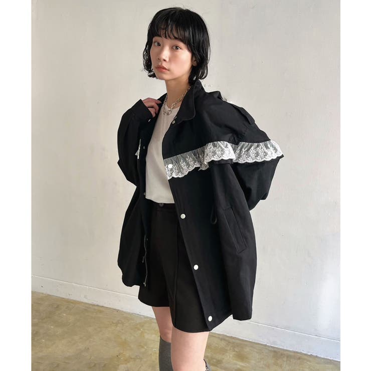 レースフリルルーズモッズブルゾン | Jewelobe | 詳細画像15 