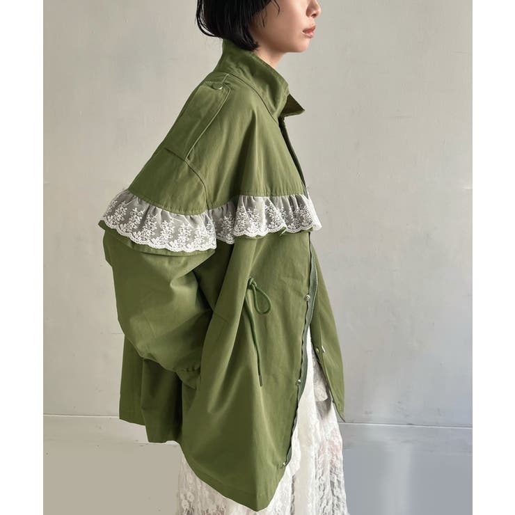 レースフリルルーズモッズブルゾン | Jewelobe | 詳細画像3 