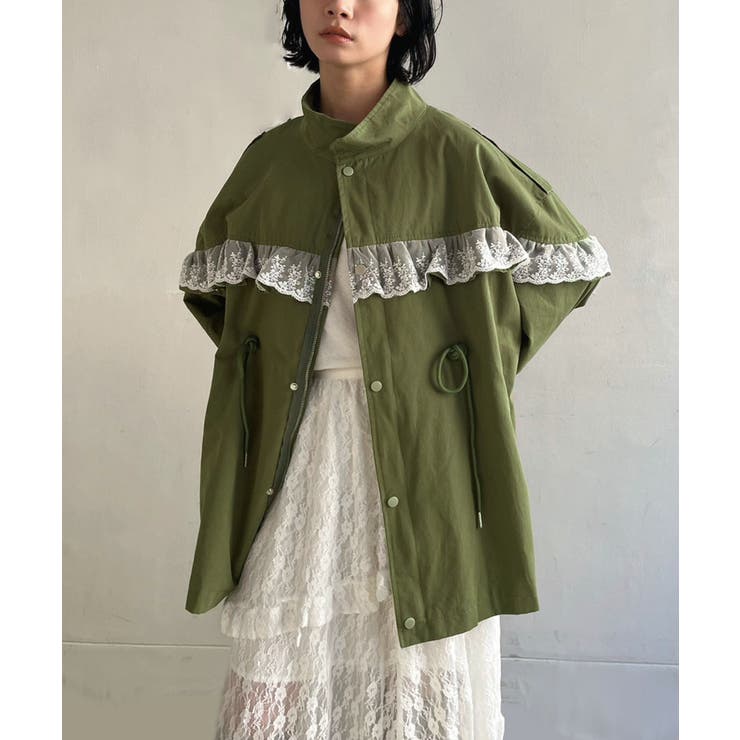 レースフリルルーズモッズブルゾン | Jewelobe | 詳細画像4 