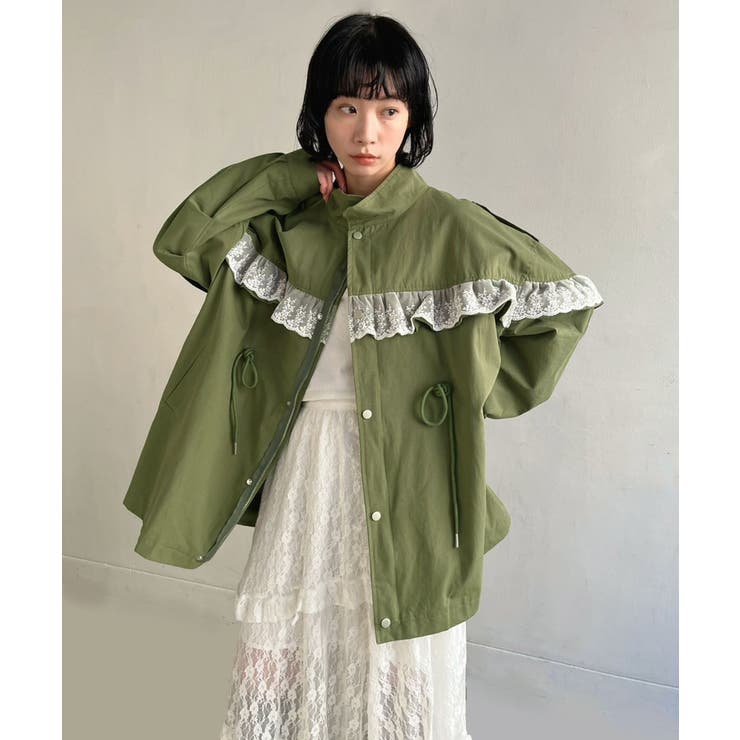 レースフリルルーズモッズブルゾン | Jewelobe | 詳細画像6 