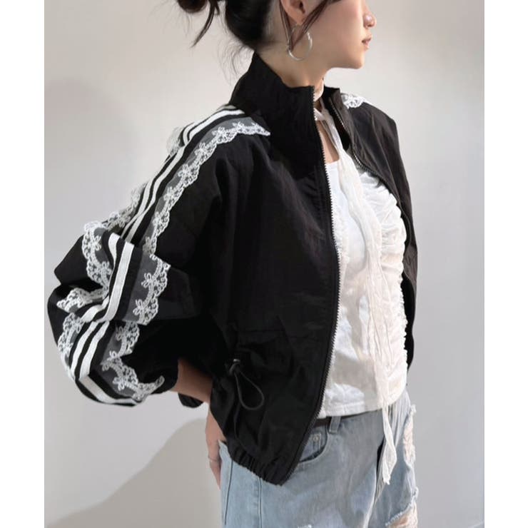 レースラインナイロンタッチスポーティーブルゾン | Jewelobe | 詳細画像1 