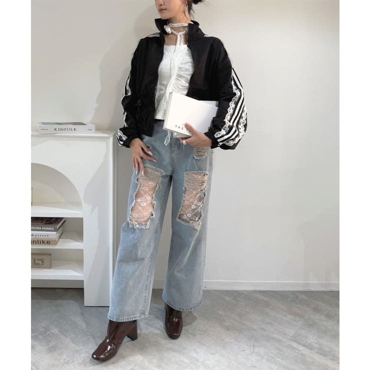 レースラインナイロンタッチスポーティーブルゾン | Jewelobe | 詳細画像8 