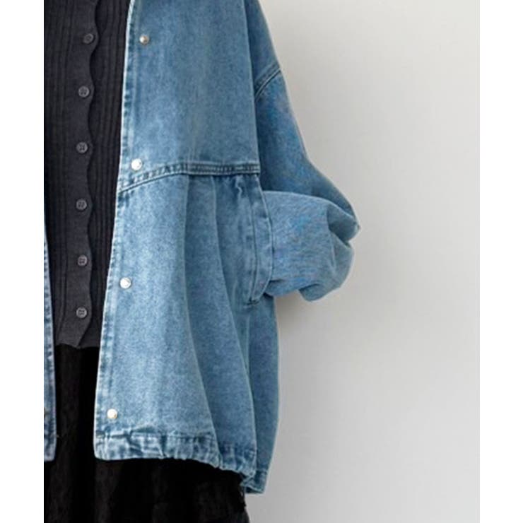 オーバーサイズフーディーデニムブルゾン | Jewelobe | 詳細画像11 