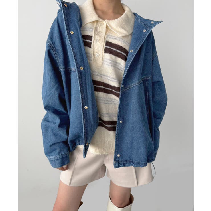 オーバーサイズフーディーデニムブルゾン | Jewelobe | 詳細画像19 