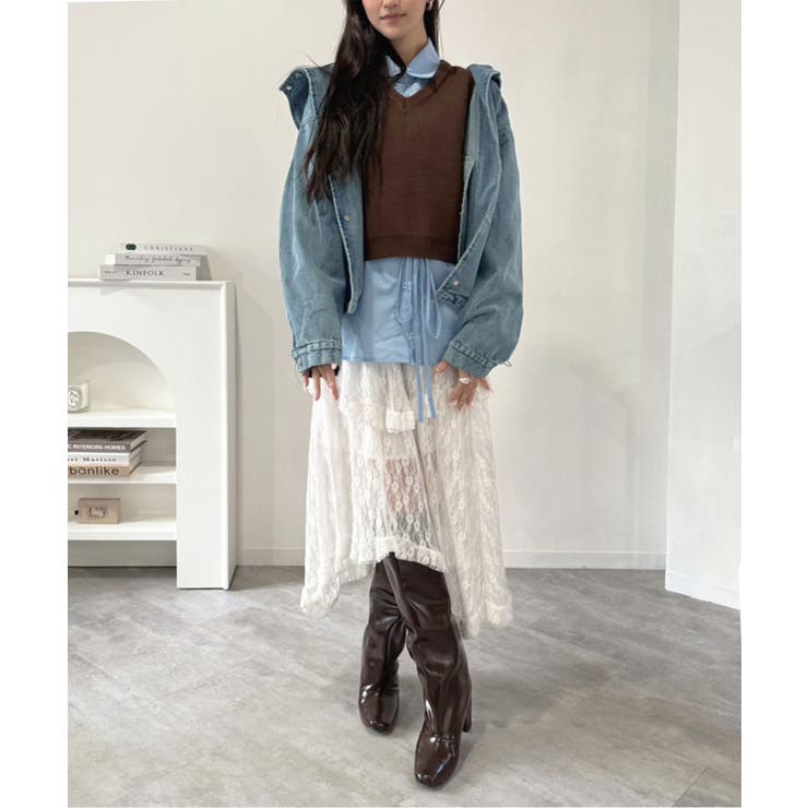 オーバーサイズフーディーデニムブルゾン | Jewelobe | 詳細画像6 