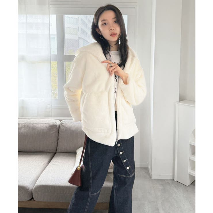 フェイクファーフーディーブルゾン | Jewelobe | 詳細画像10 