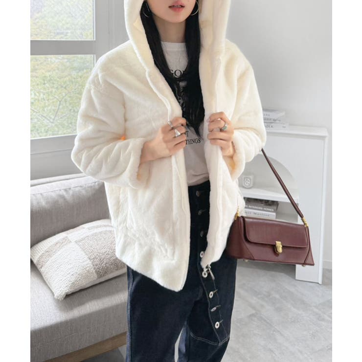 フェイクファーフーディーブルゾン | Jewelobe | 詳細画像6 