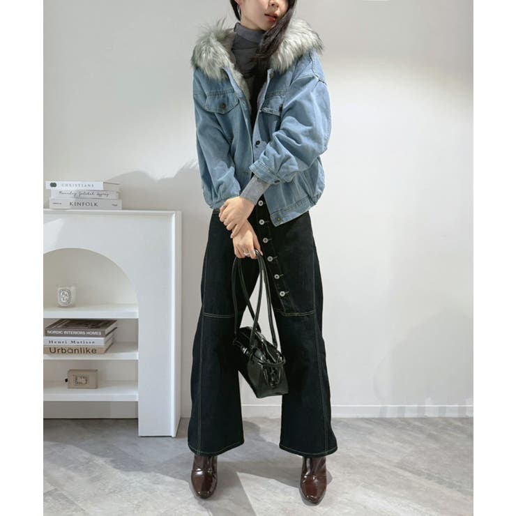 【ファー取り外し可】インナーボアデニムショートブルゾン | Jewelobe | 詳細画像12 