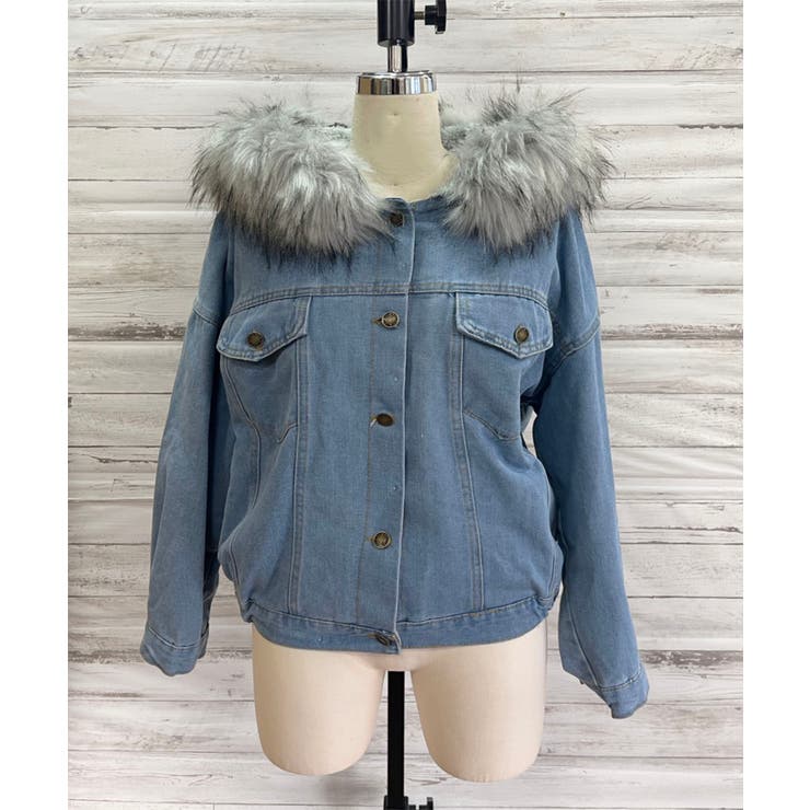 【ファー取り外し可】インナーボアデニムショートブルゾン | Jewelobe | 詳細画像13 