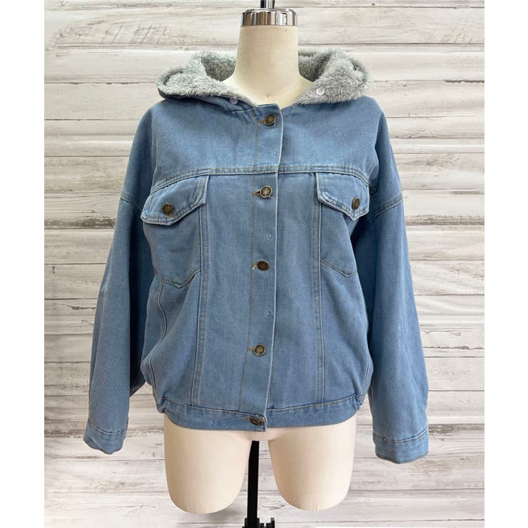 【ファー取り外し可】インナーボアデニムショートブルゾン | Jewelobe | 詳細画像15 