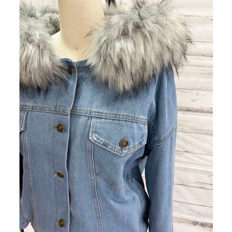 【ファー取り外し可】インナーボアデニムショートブルゾン | Jewelobe | 詳細画像17 