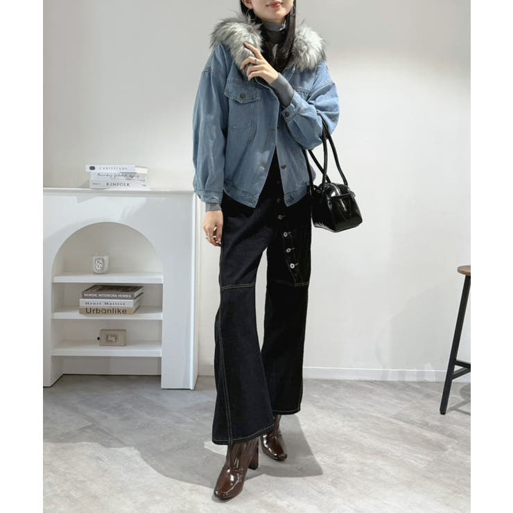 【ファー取り外し可】インナーボアデニムショートブルゾン | Jewelobe | 詳細画像9 