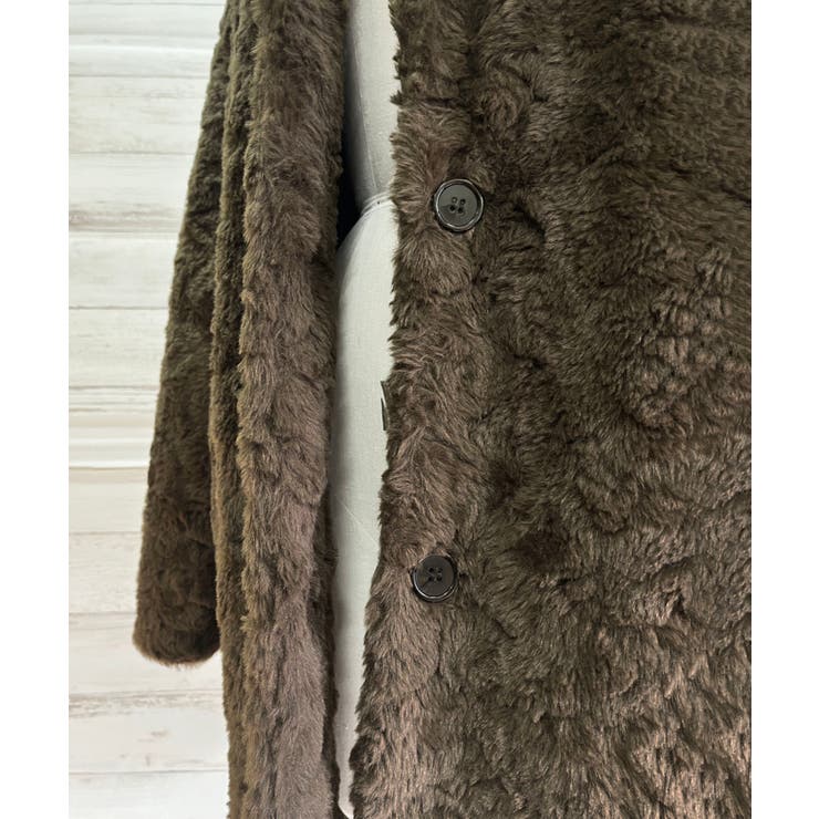 フェイクファーピークドラペルミディコート | Jewelobe | 詳細画像16 