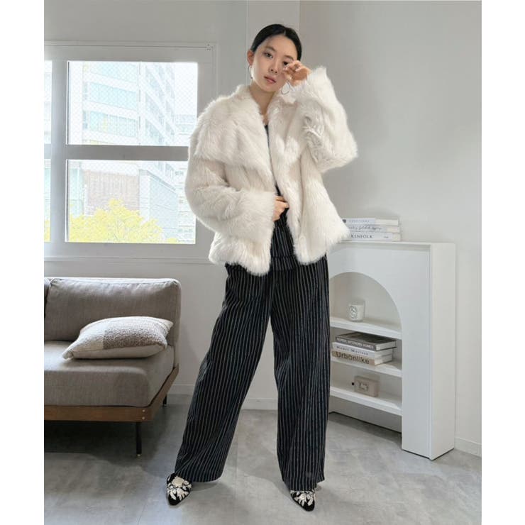 ビッグカラーフェイクファーショートコート | Jewelobe | 詳細画像11 