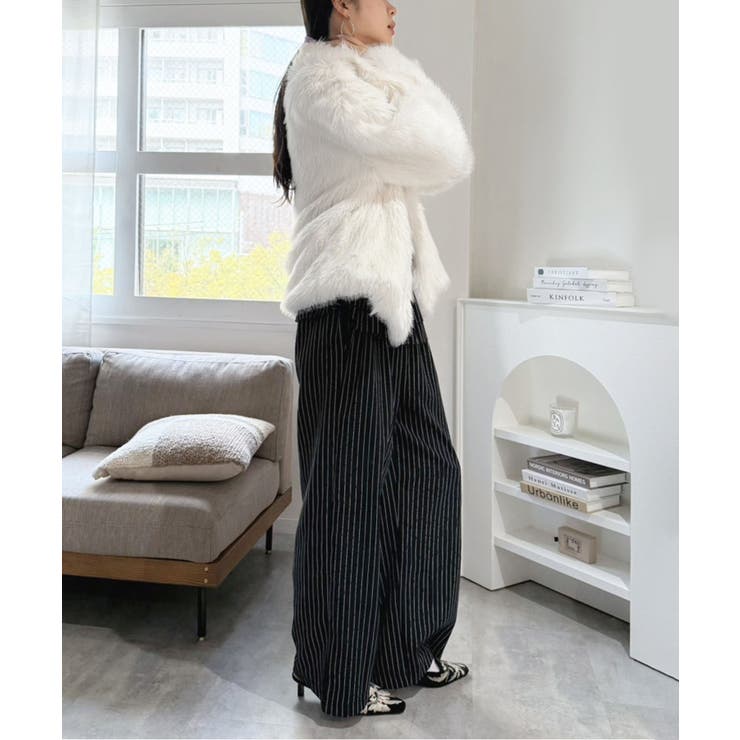 ビッグカラーフェイクファーショートコート | Jewelobe | 詳細画像13 