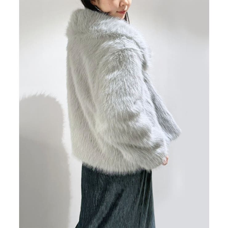 ビッグカラーフェイクファーショートコート | Jewelobe | 詳細画像19 