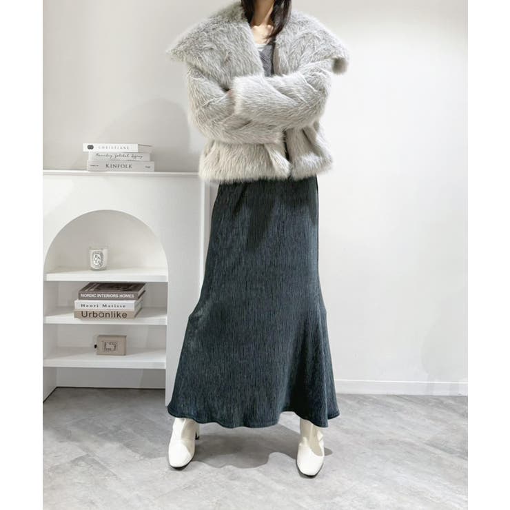 ビッグカラーフェイクファーショートコート | Jewelobe | 詳細画像21 