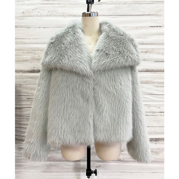 ビッグカラーフェイクファーショートコート | Jewelobe | 詳細画像23 